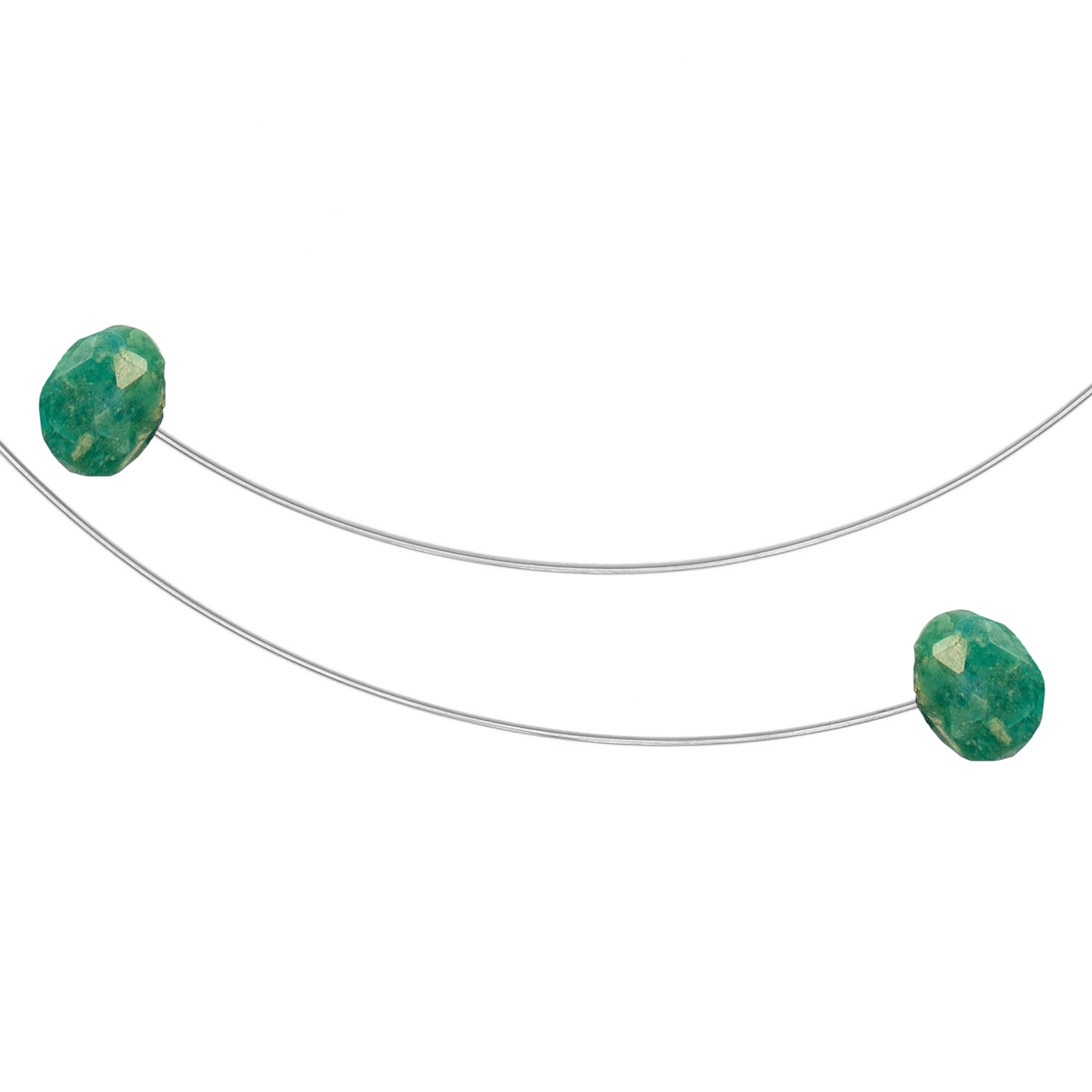 Asymmetric Neckwires with hand-cut gemstones