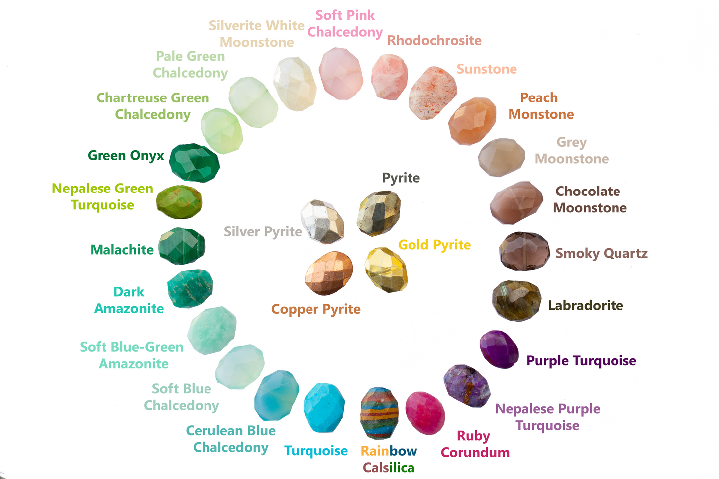 Medium Round Hoops with Gemstones - many fabulous colours
