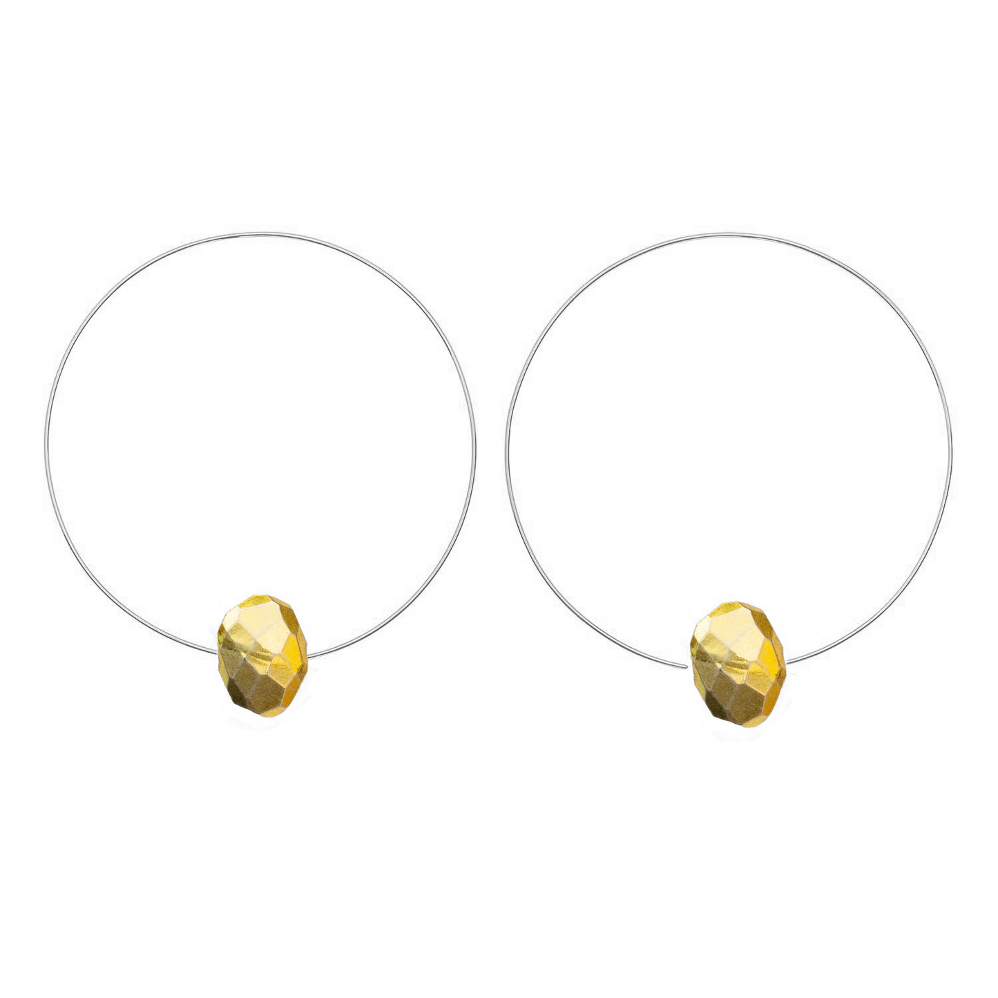 Medium Round Hoops with Gemstones - marvellous metallic & neutral colours