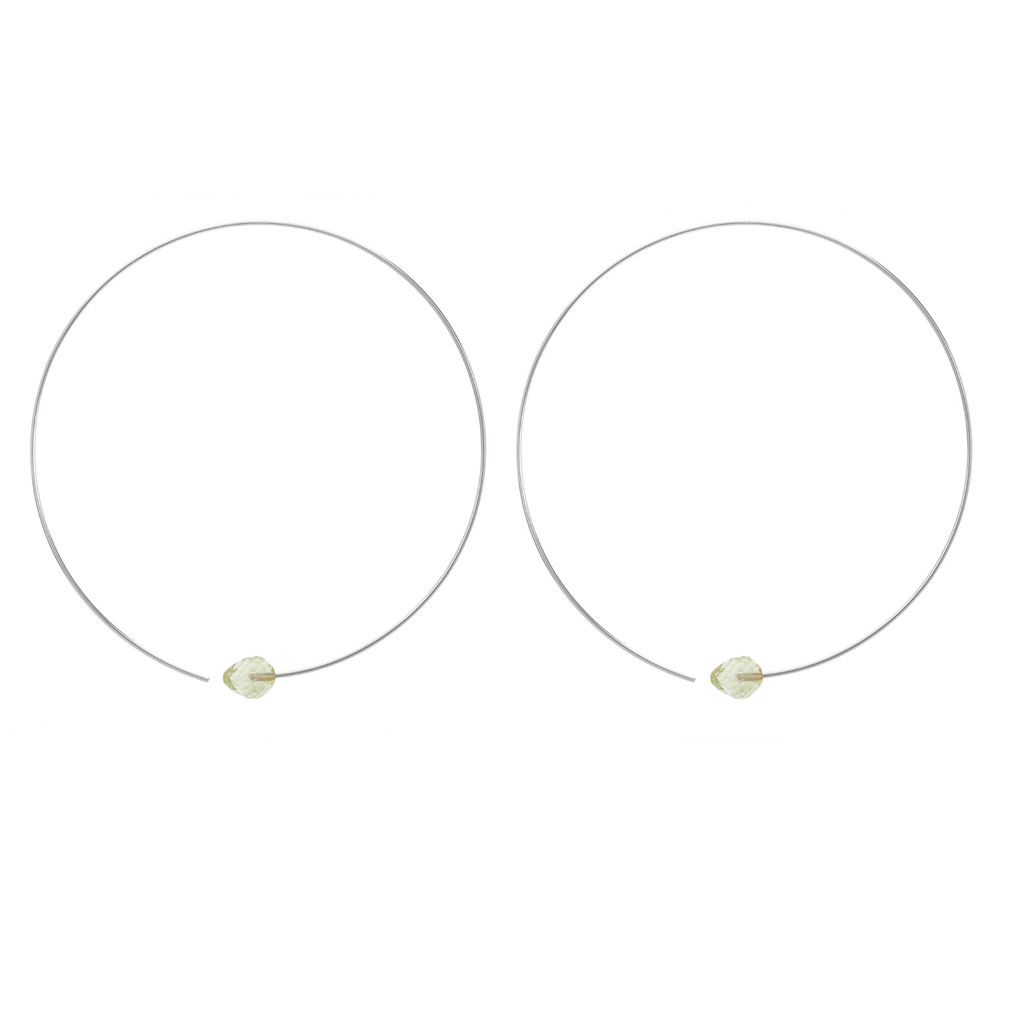 Medium Round Hoops with Drop Gems