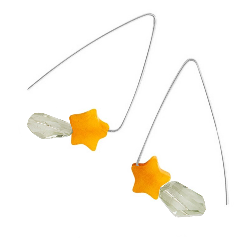 Petite Triangle Lobe Huggers with Aventurine Stars and Gemstones