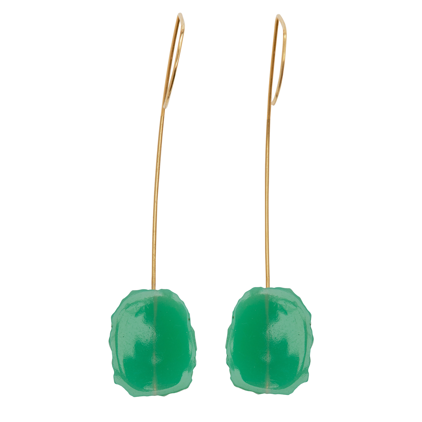 Drop Earrings with Sliced Gems