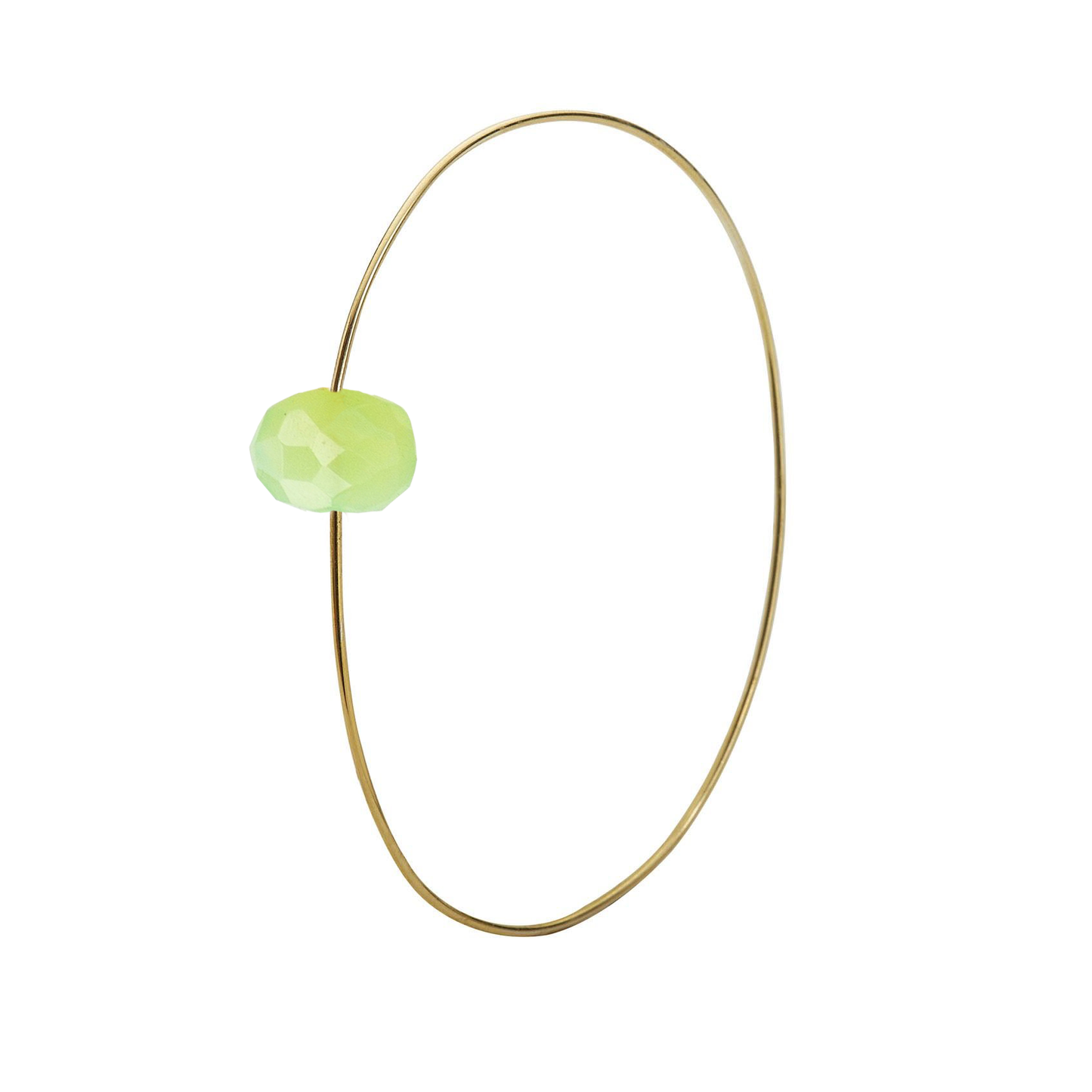 Oval Bangle with hand-cut precious gemstones