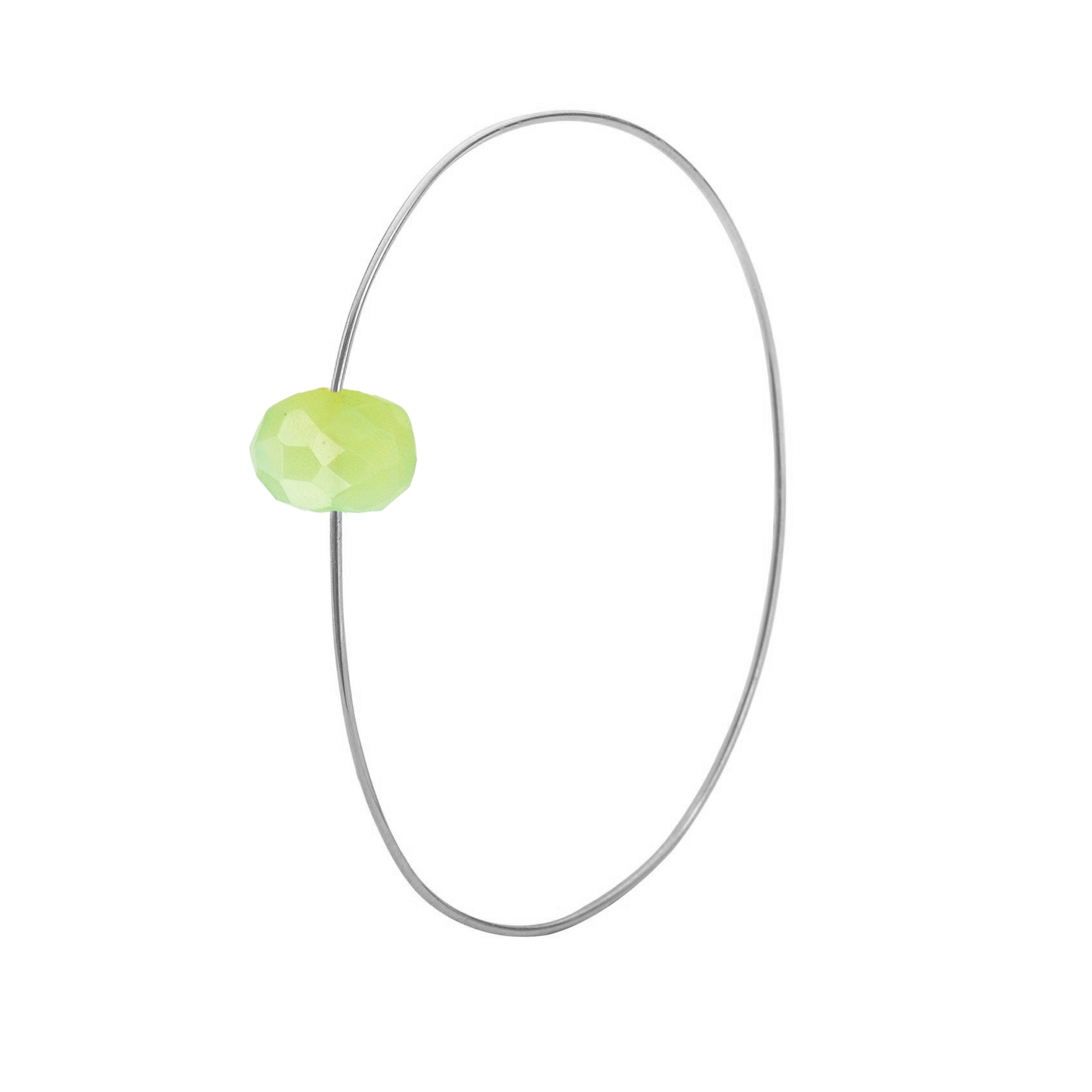 Oval Bangle with hand-cut precious gemstones