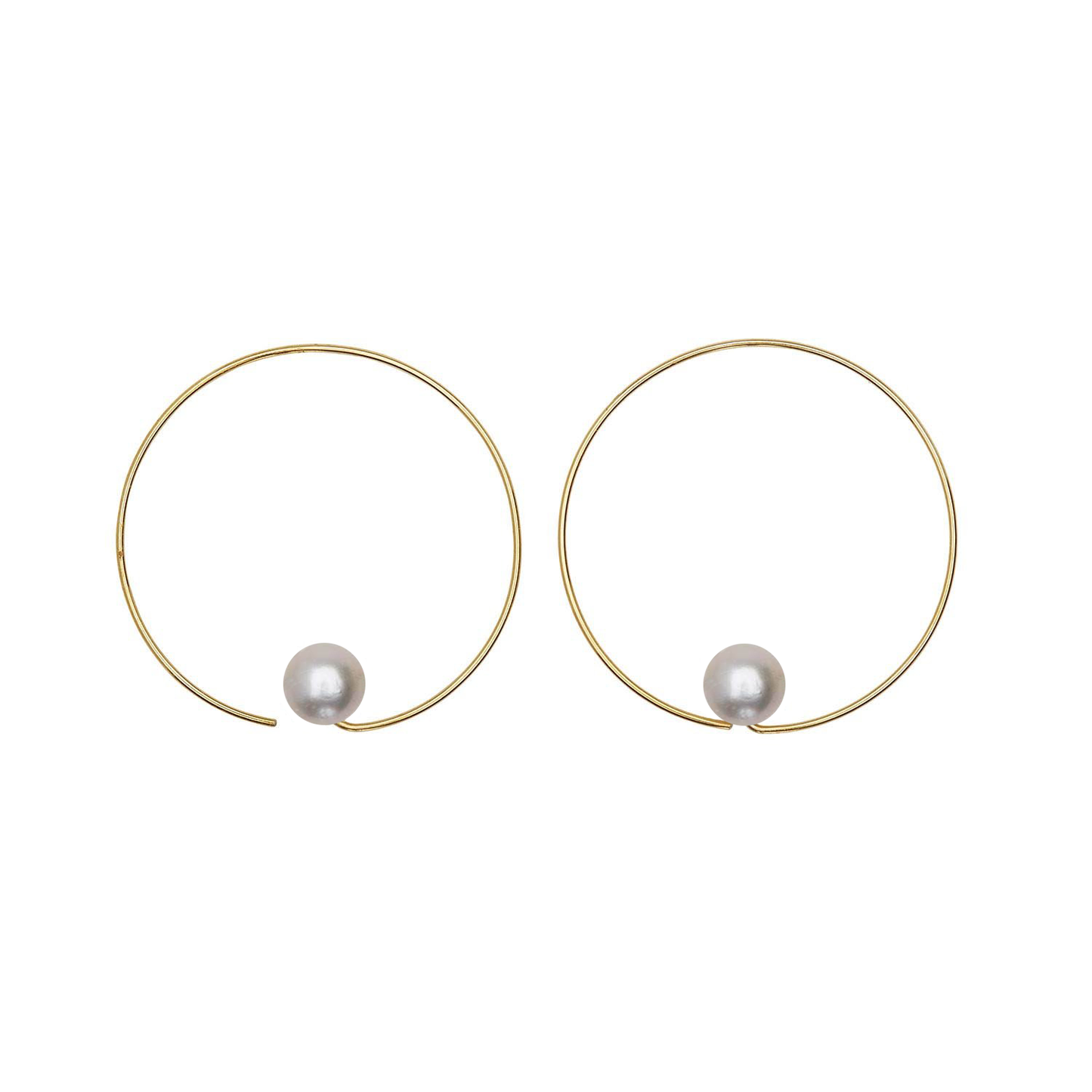 Extra Small Round Hoops with Freshwater Pearls