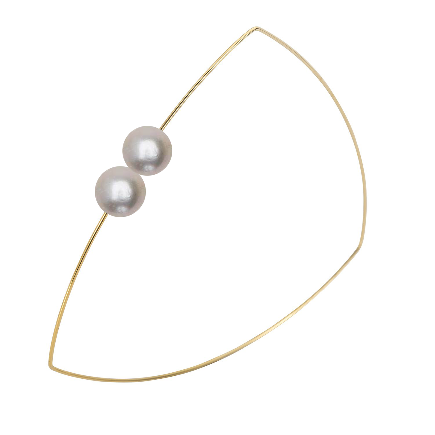 Triangle Bangle with Round Freshwater Pearls