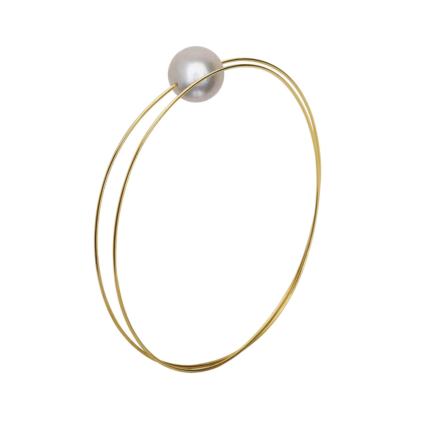 Circle Wrap Bangle with 12mm Round Freshwater Pearl