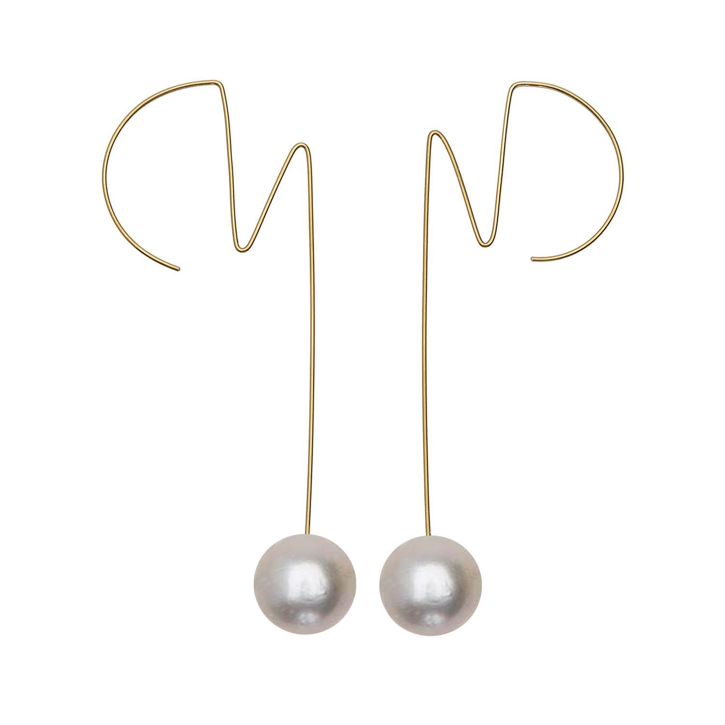 Large Round Ziggy Stardust inspired Earrings with Freshwater Pearls (12mm)