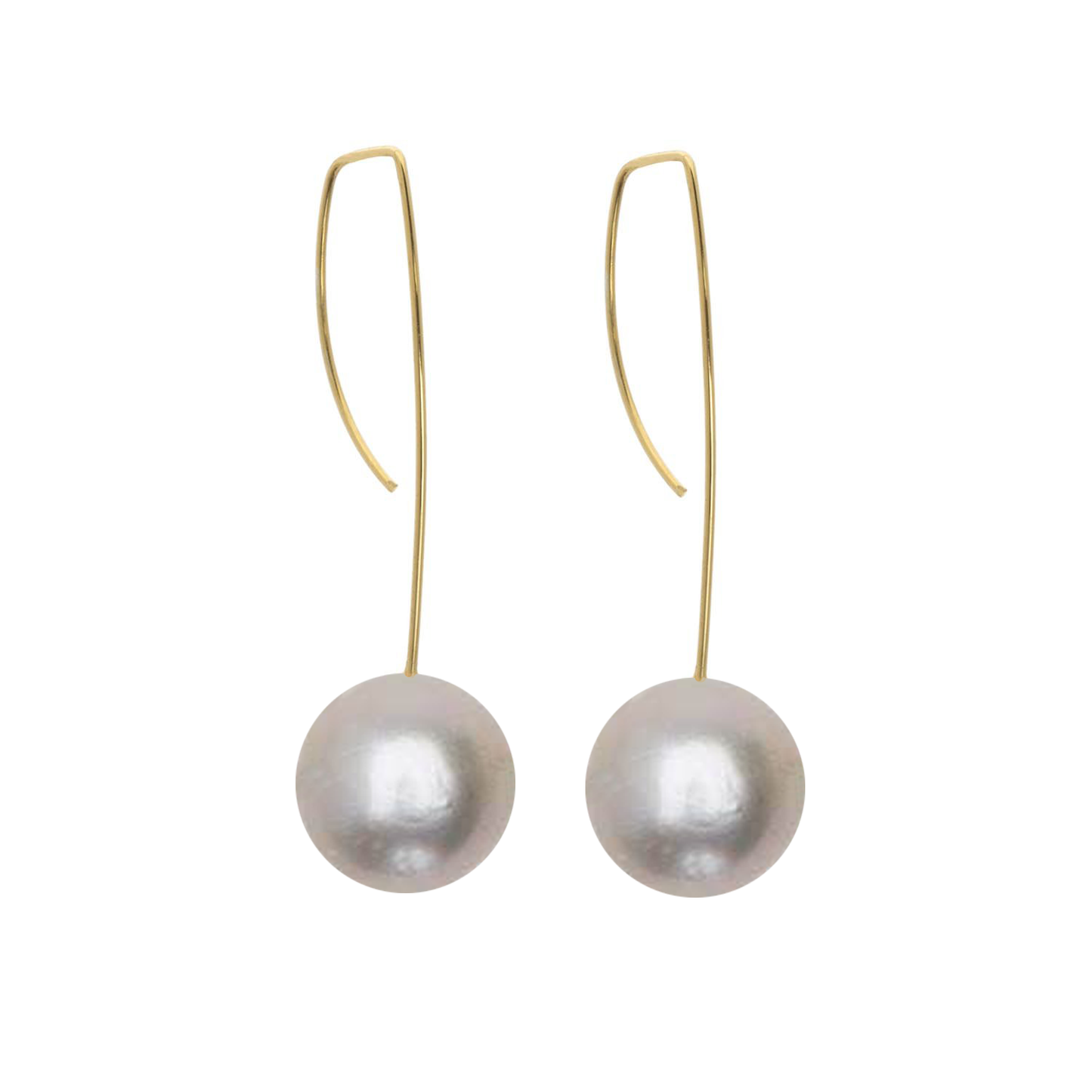 Straight Drop Earrings with White Pearls