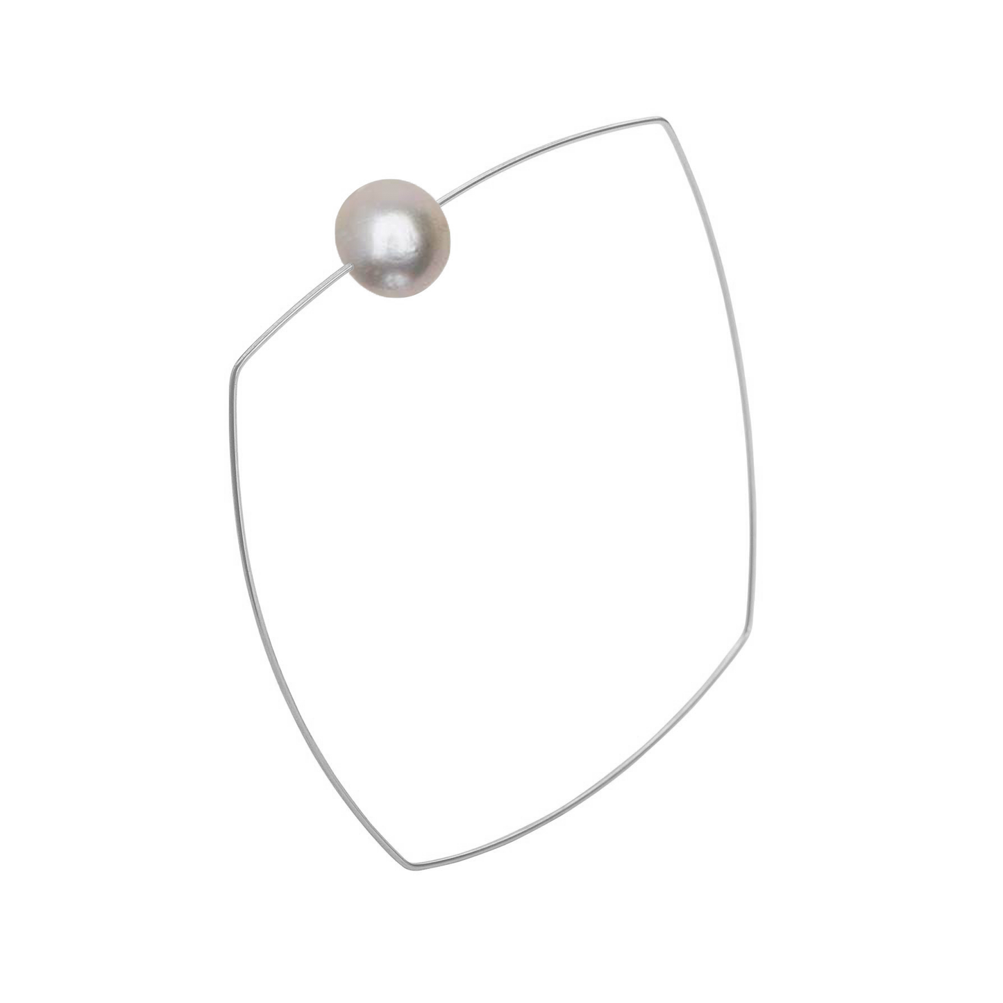 Square Bangle with Round Freshwater Pearl