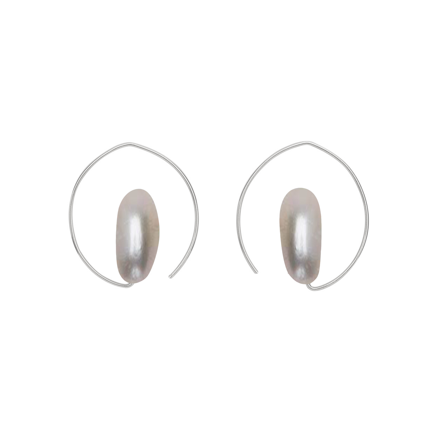 Petite Curl Earrings with Fresh Water Pearl
