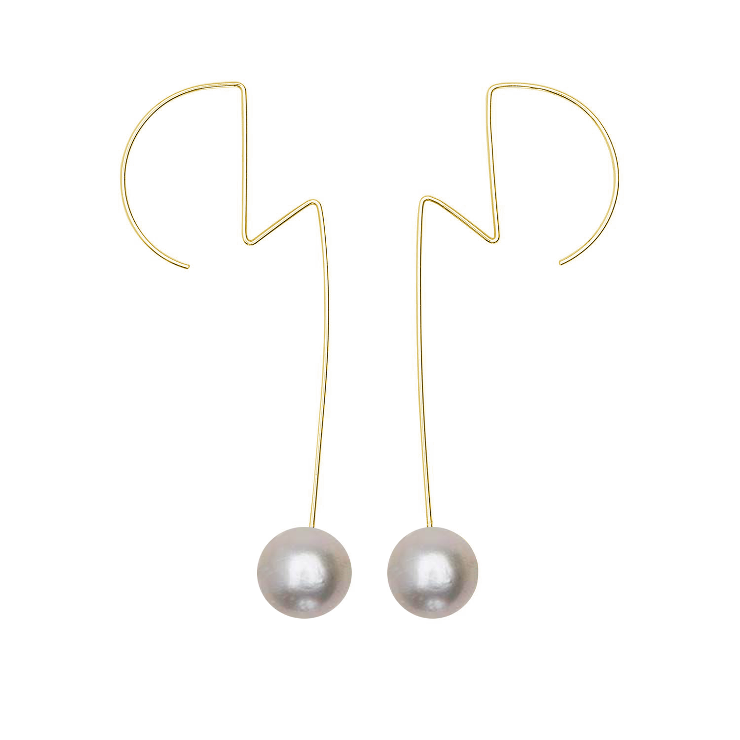 Ziggy Stardust inspired Earrings with Large Freshwater Pearls (9mm)