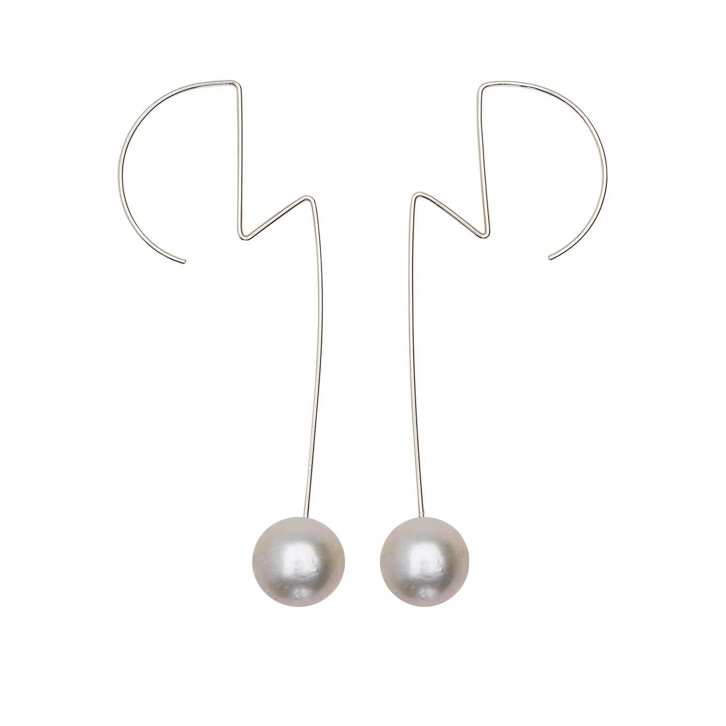 Ziggy Stardust inspired Earrings with Large Freshwater Pearls (9mm)