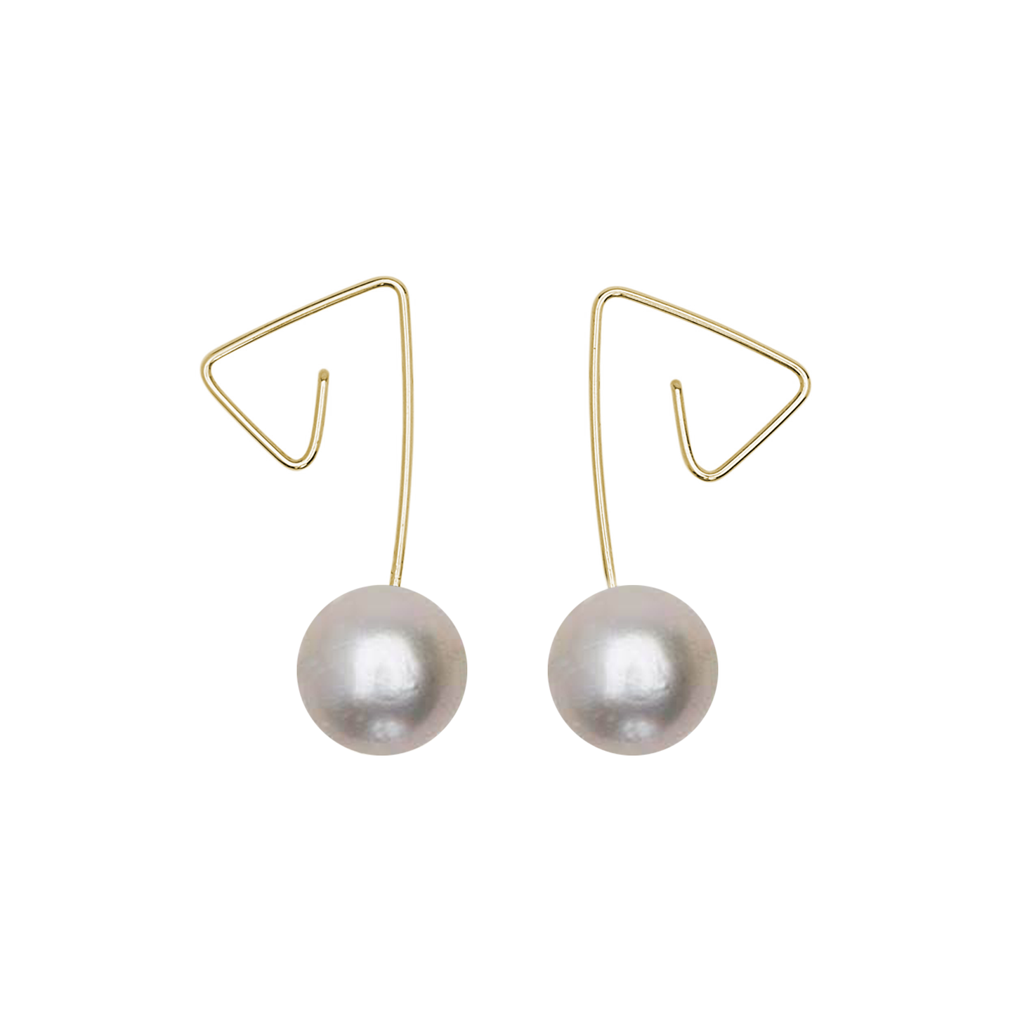 Short Drop Earrings with Round Fresh Water Pearl (5/6mm)