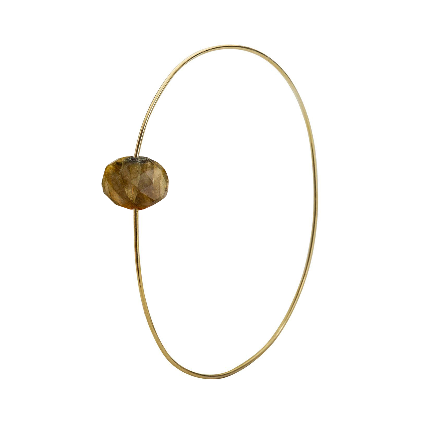 Oval Bangle with hand-cut precious gemstones