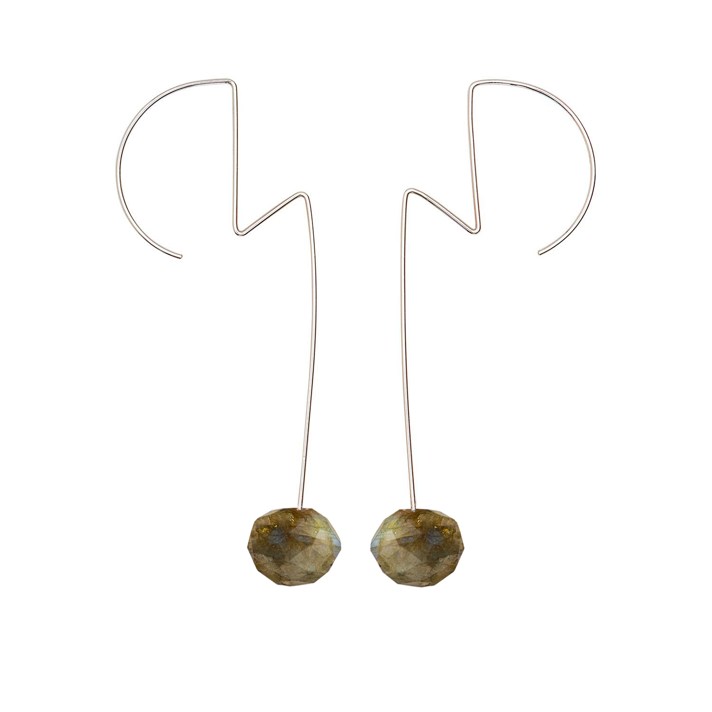 Round Ziggy Stardust inspired Earrings with hand-cut precious gems