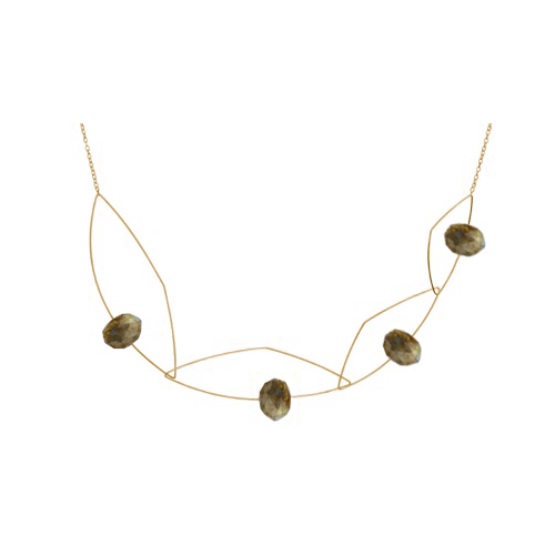 labradorite gemstone necklace gold