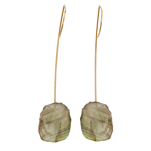 Drop Earrings with Sliced Gems