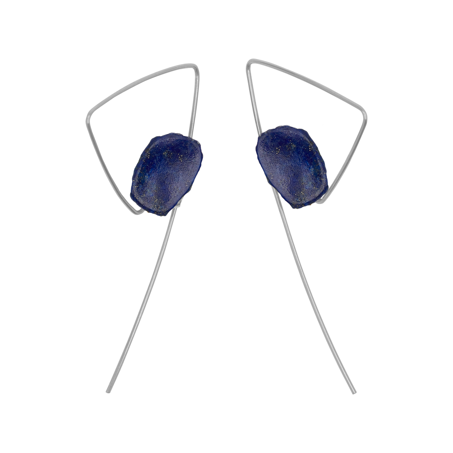 Medium Triangle Twist Earrings with Sliced Gems