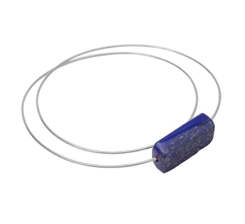 Round Bangle with hand-cut Gemstones