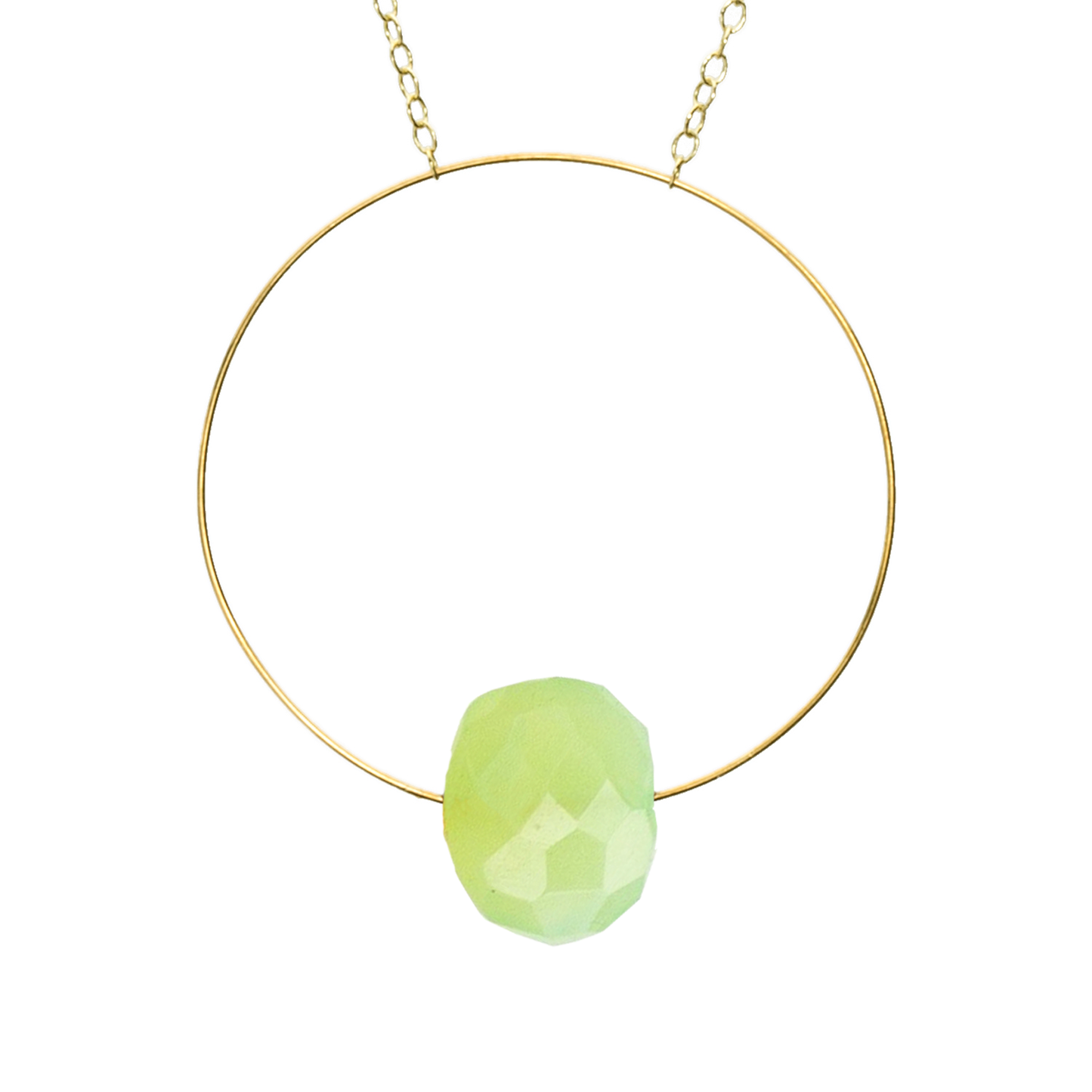 Circle Pendant Necklace with hand-cut Gemstones