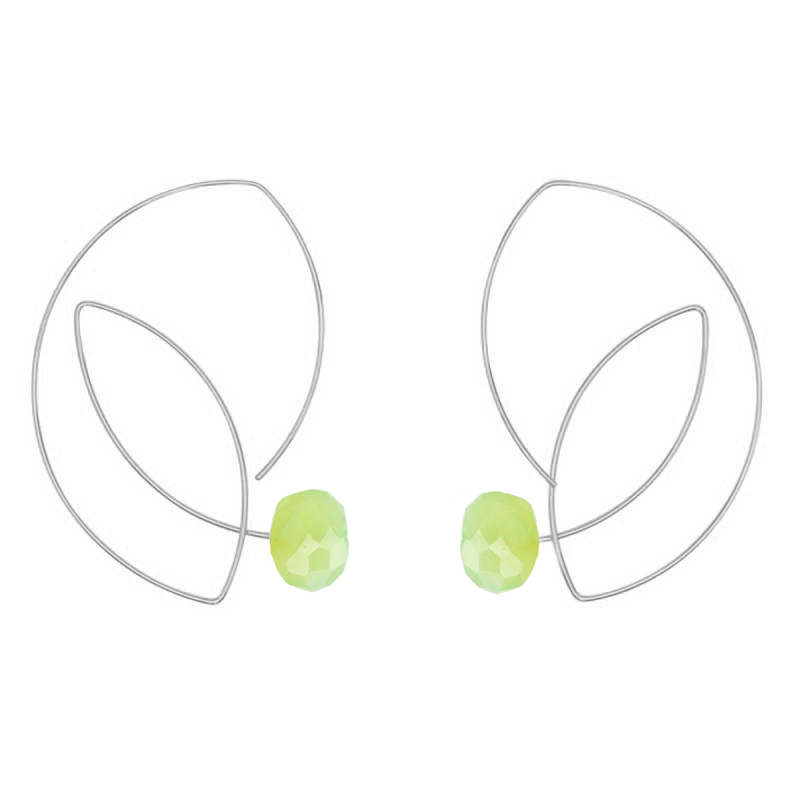 Large Cubist Curvaceous Earrings with Hand-Cut Gemstones