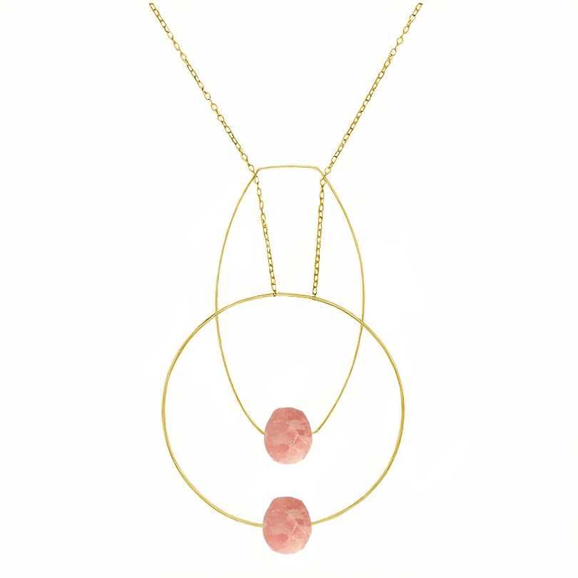 Multi Shape Pendant Necklace with Hand-Cut Precious Gemstones
