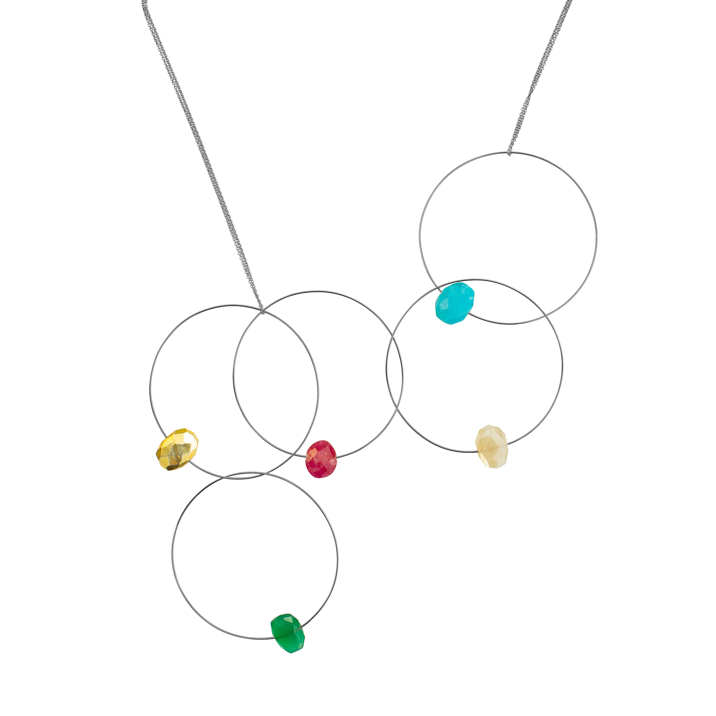 'Morph it!' Necklace with Colourful Gemstones