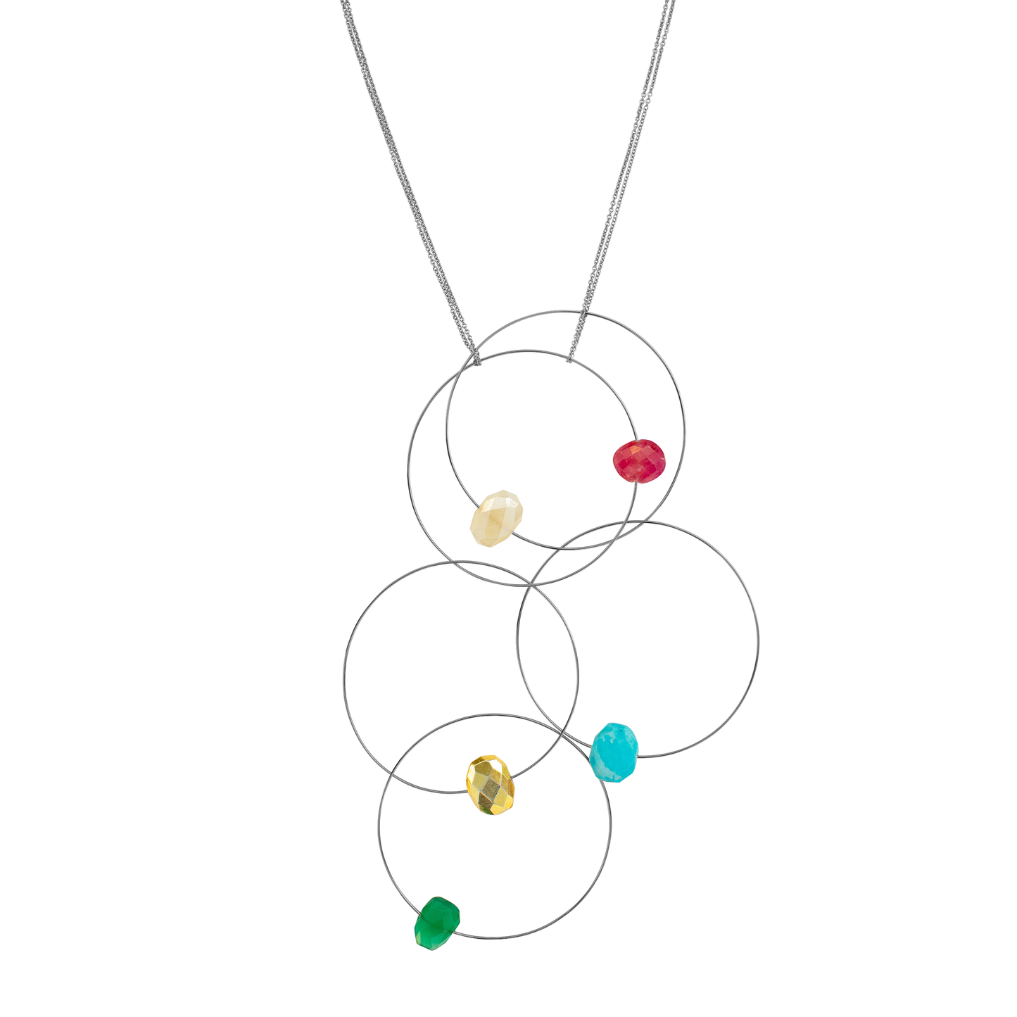 'Morph it!' Necklace with Colourful Gemstones