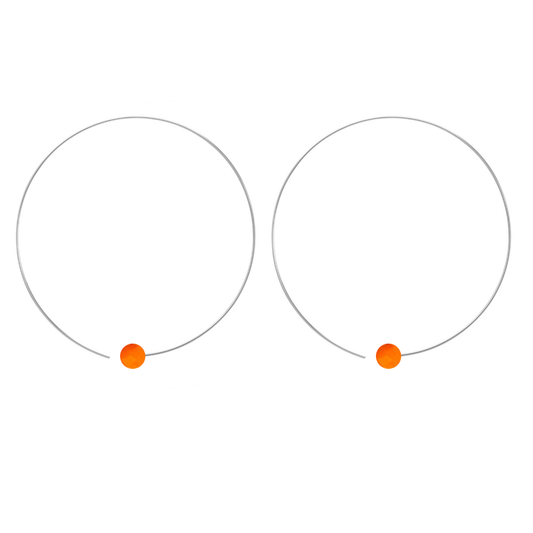 Extra Small Hoops with Round Gemstone Beads