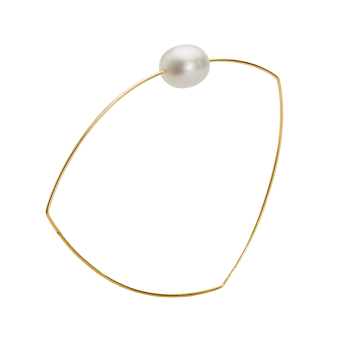 Triangle Bangle with Oval Freshwater Pearl