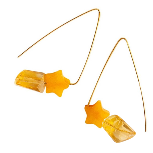 Petite Triangle Lobe Huggers with Aventurine Stars and Gemstones