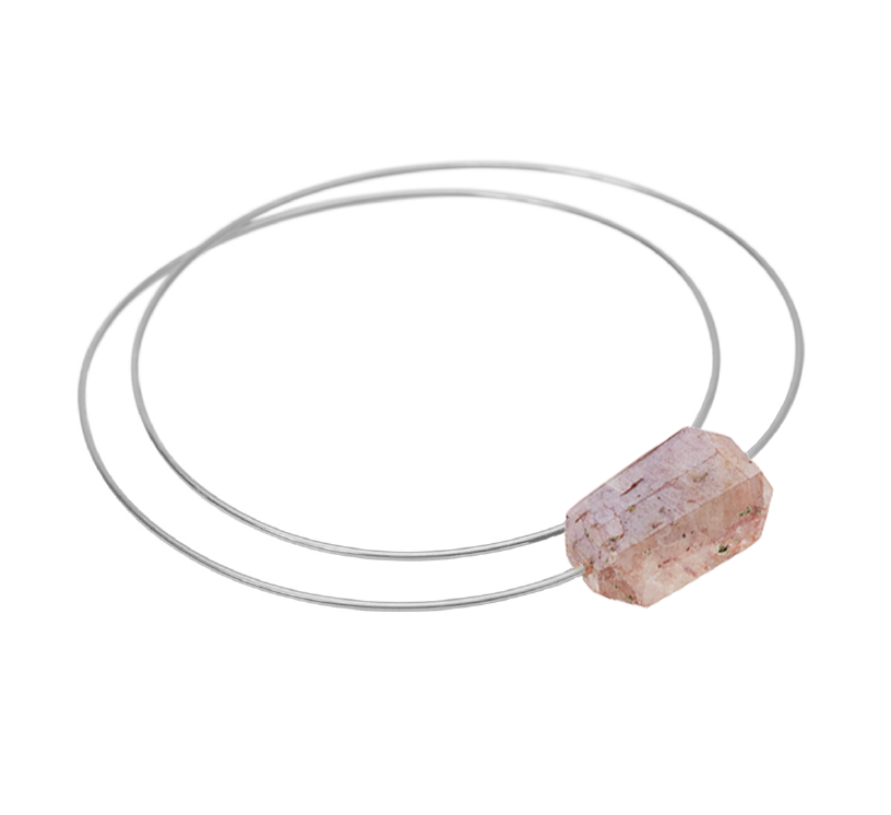 Round Bangle with  hand-cut Gemstones