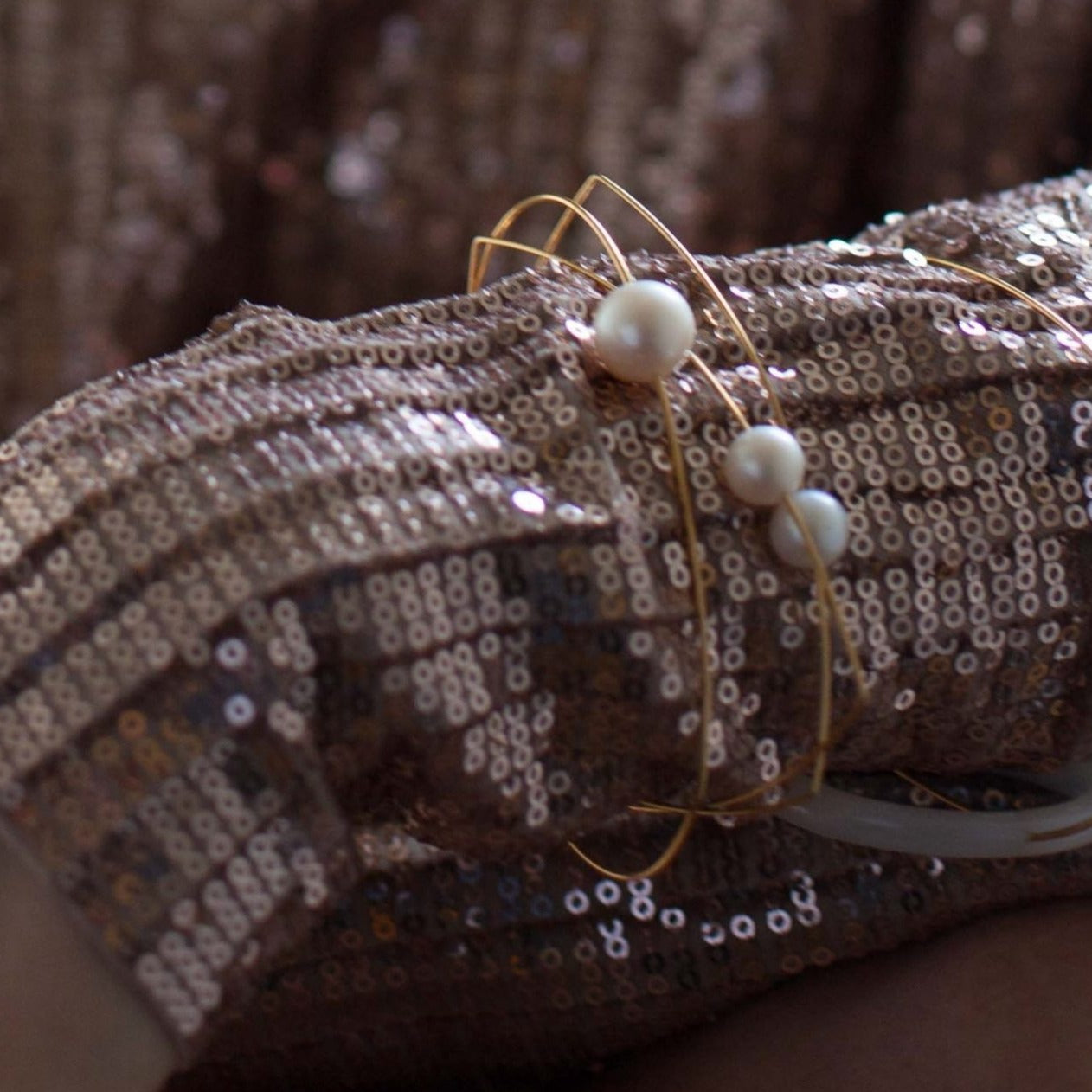 Triangle Bangle with Round Freshwater Pearls