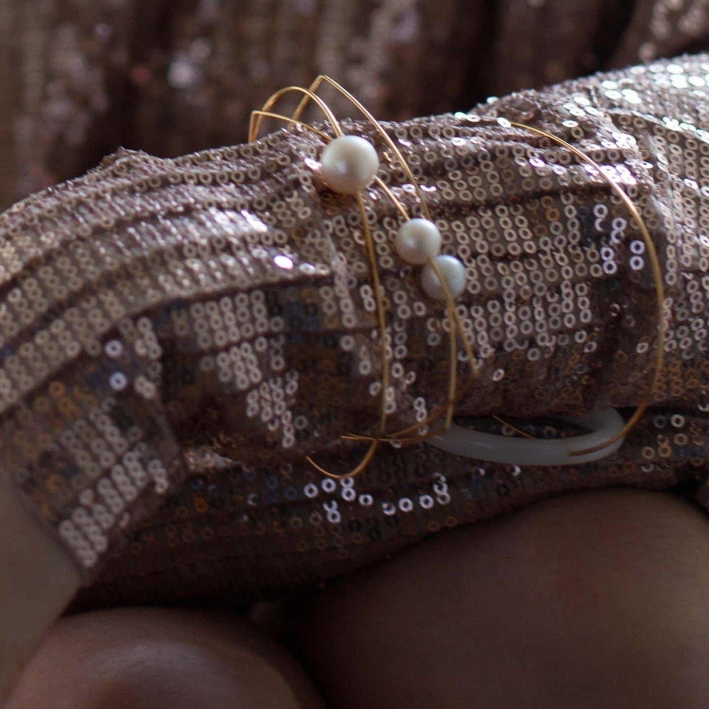 Circle Wrap Bangle with 12mm Round Freshwater Pearl