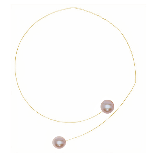 Round Point Neckwire with Freshwater Pearls