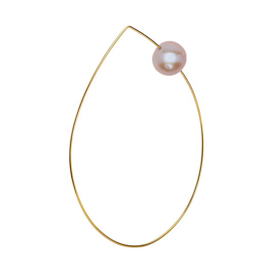 Pointed Curve Bangle with Round Freshwater Pearl