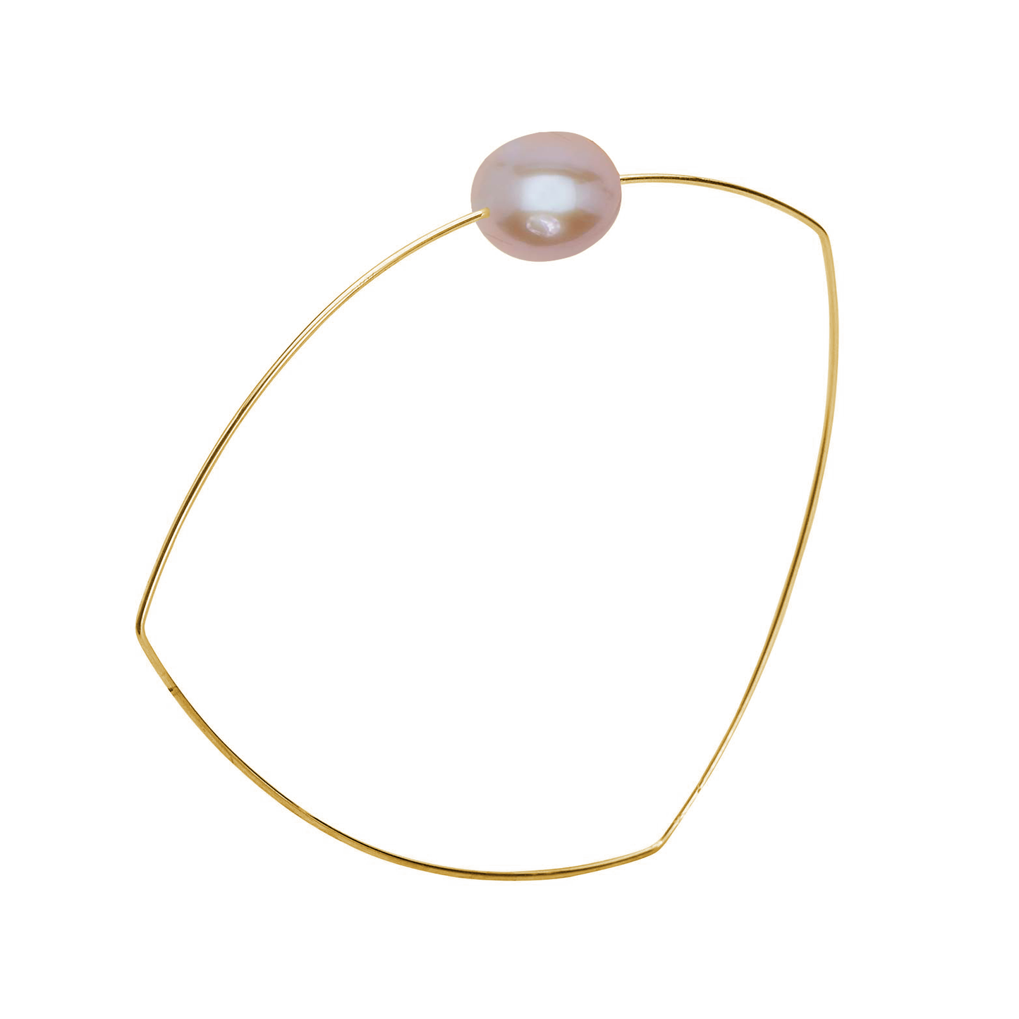 Triangle Bangle with Oval Freshwater Pearl