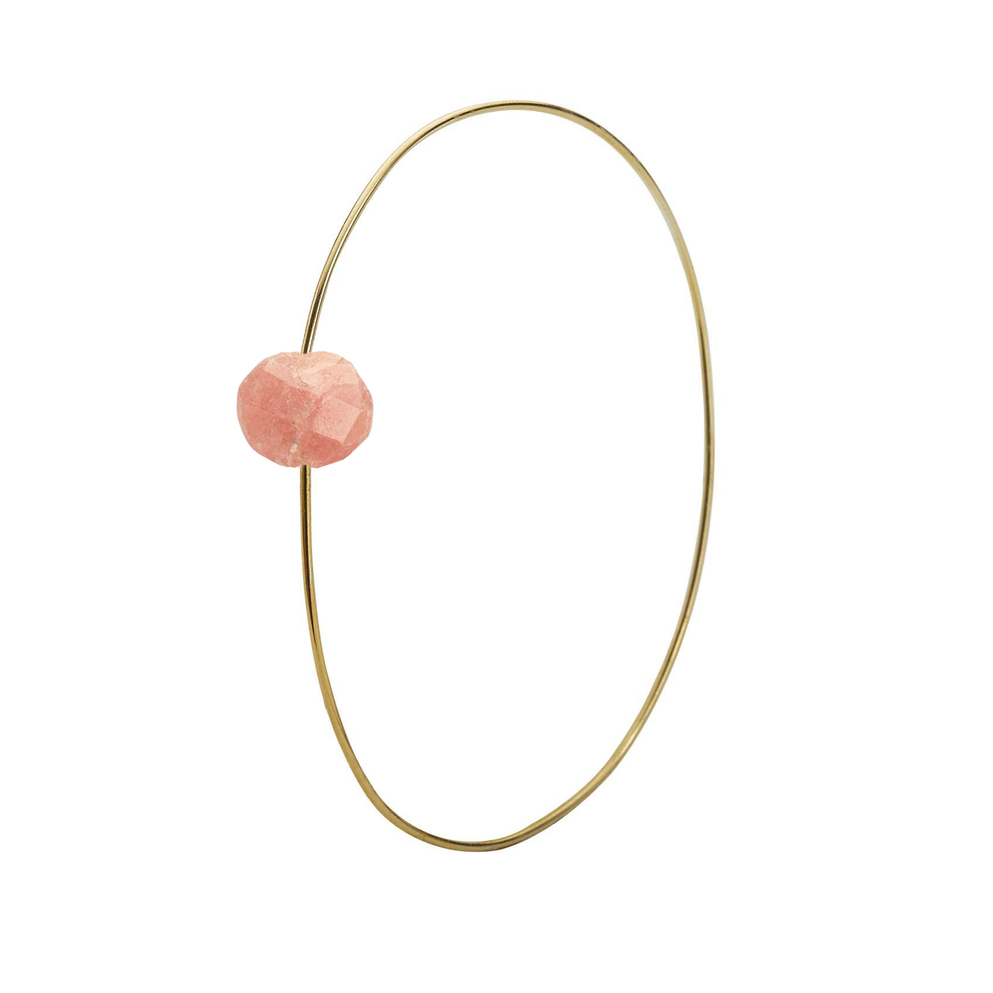 Oval Bangle with hand-cut precious gemstones