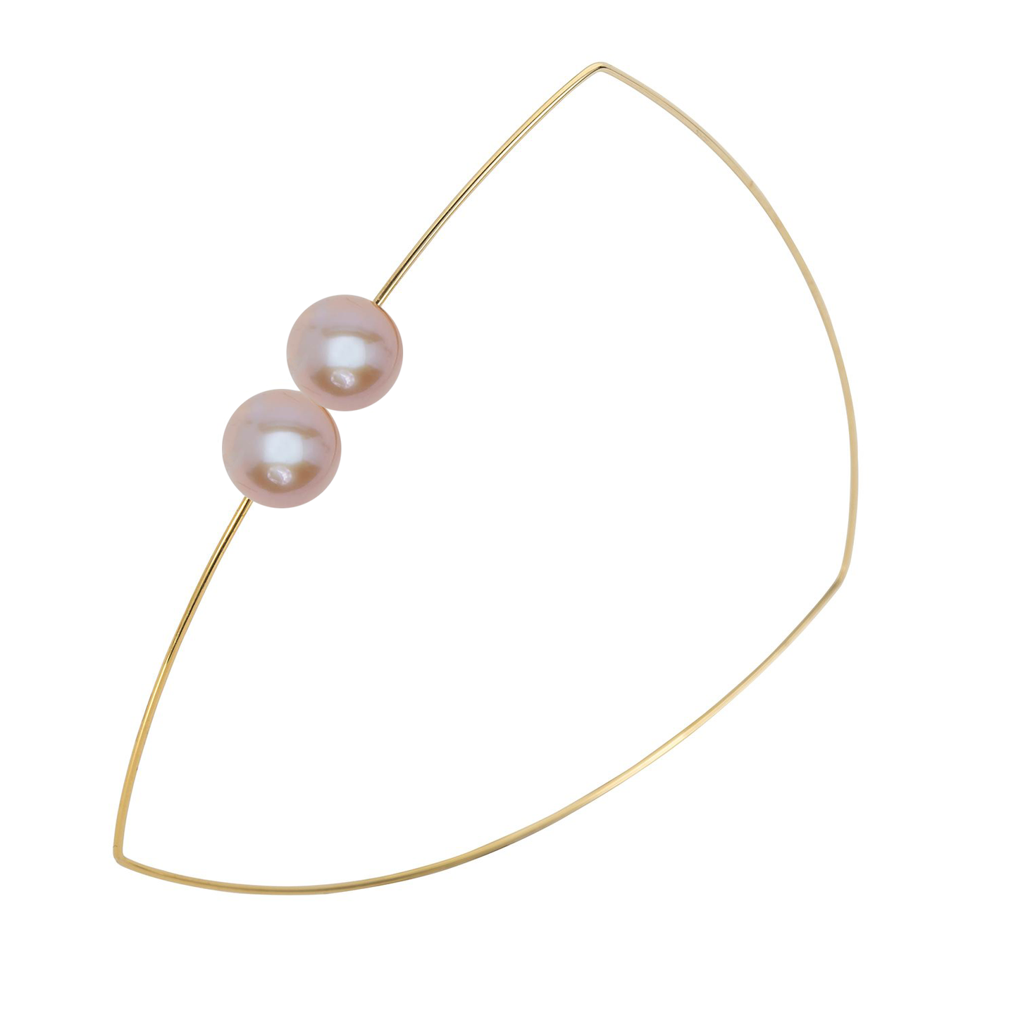 Triangle Bangle with Round Freshwater Pearls