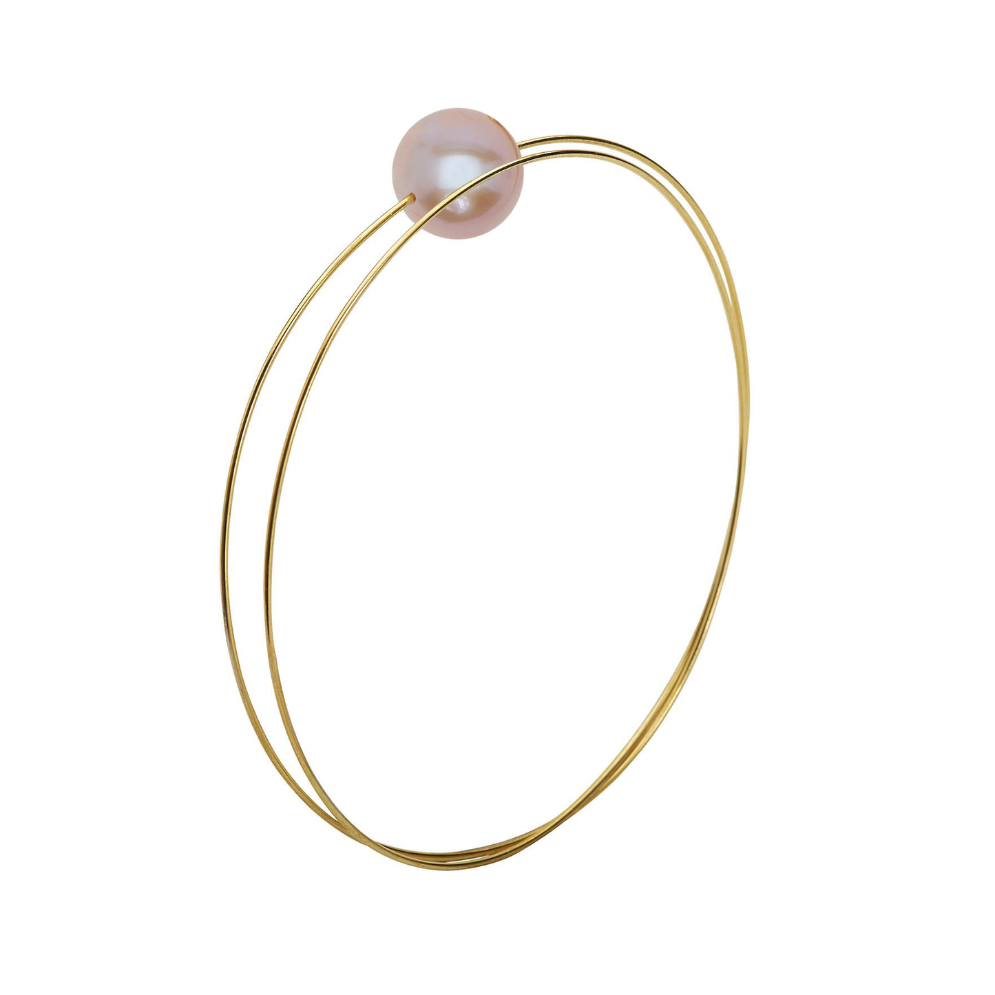 Circle Wrap Bangle with 12mm Round Freshwater Pearl