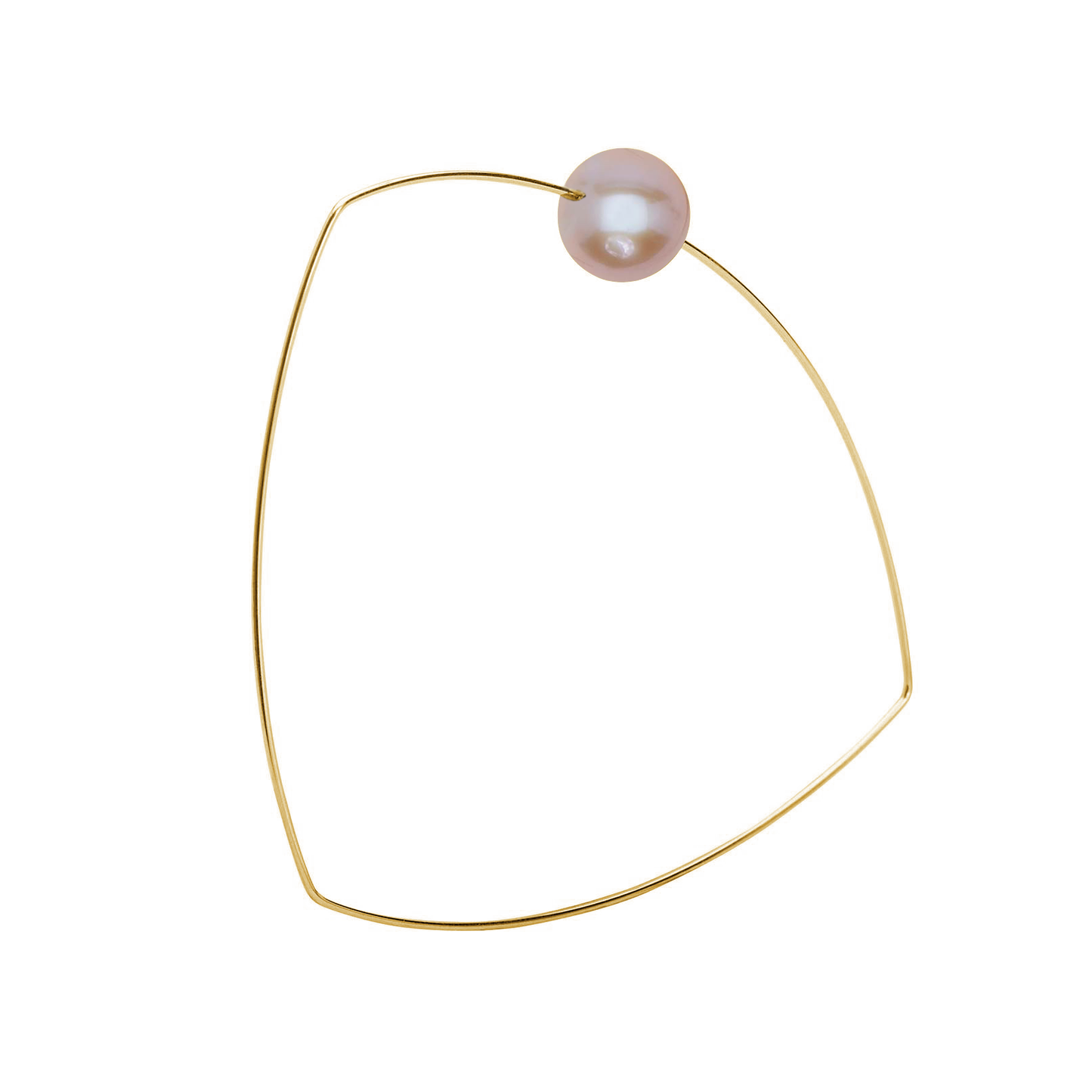 Triangle Bangle with Round Freshwater Pearl