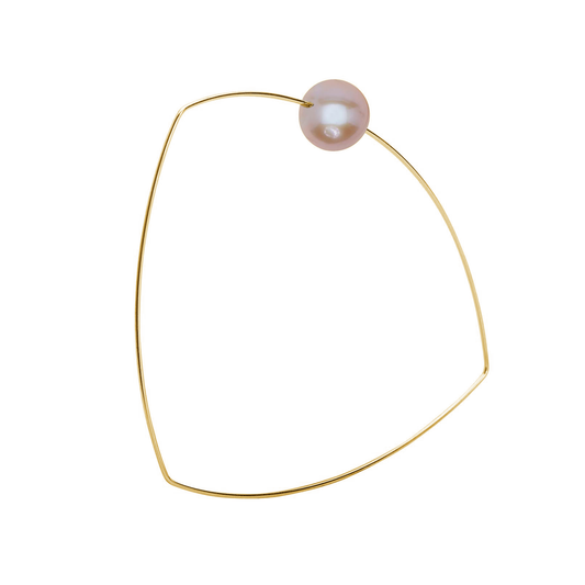 Triangle Bangle with Round Freshwater Pearl
