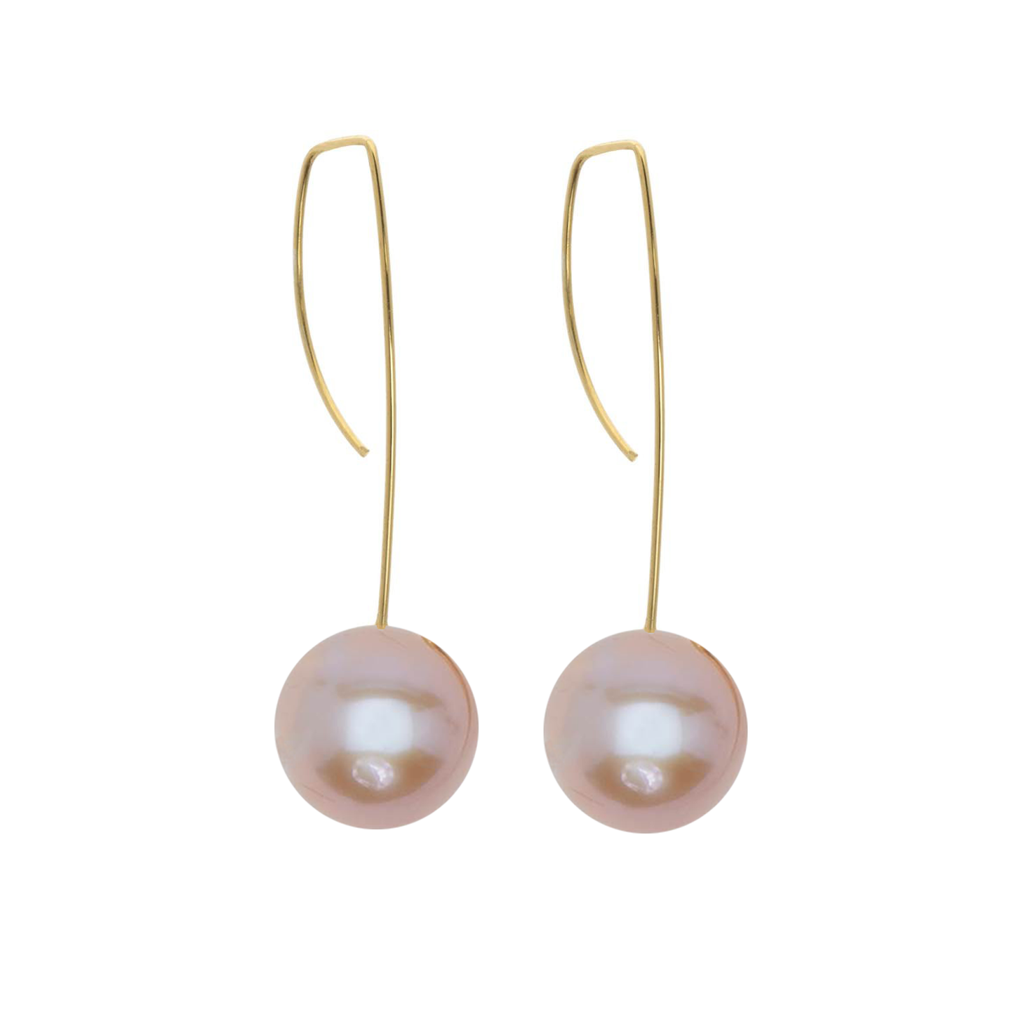 Straight Drop Earrings with White Pearls