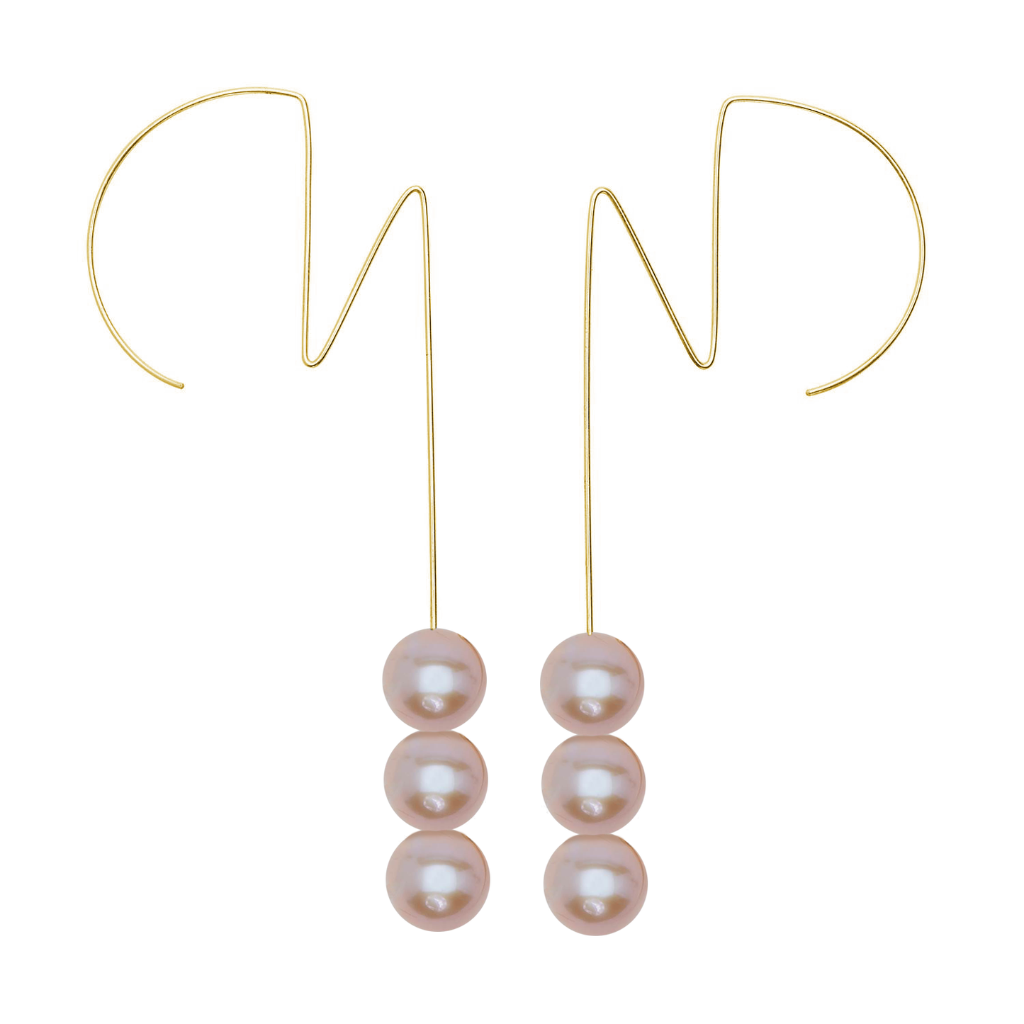 Large Round Ziggy Stardust inspired Earrings with Freshwater Pearls