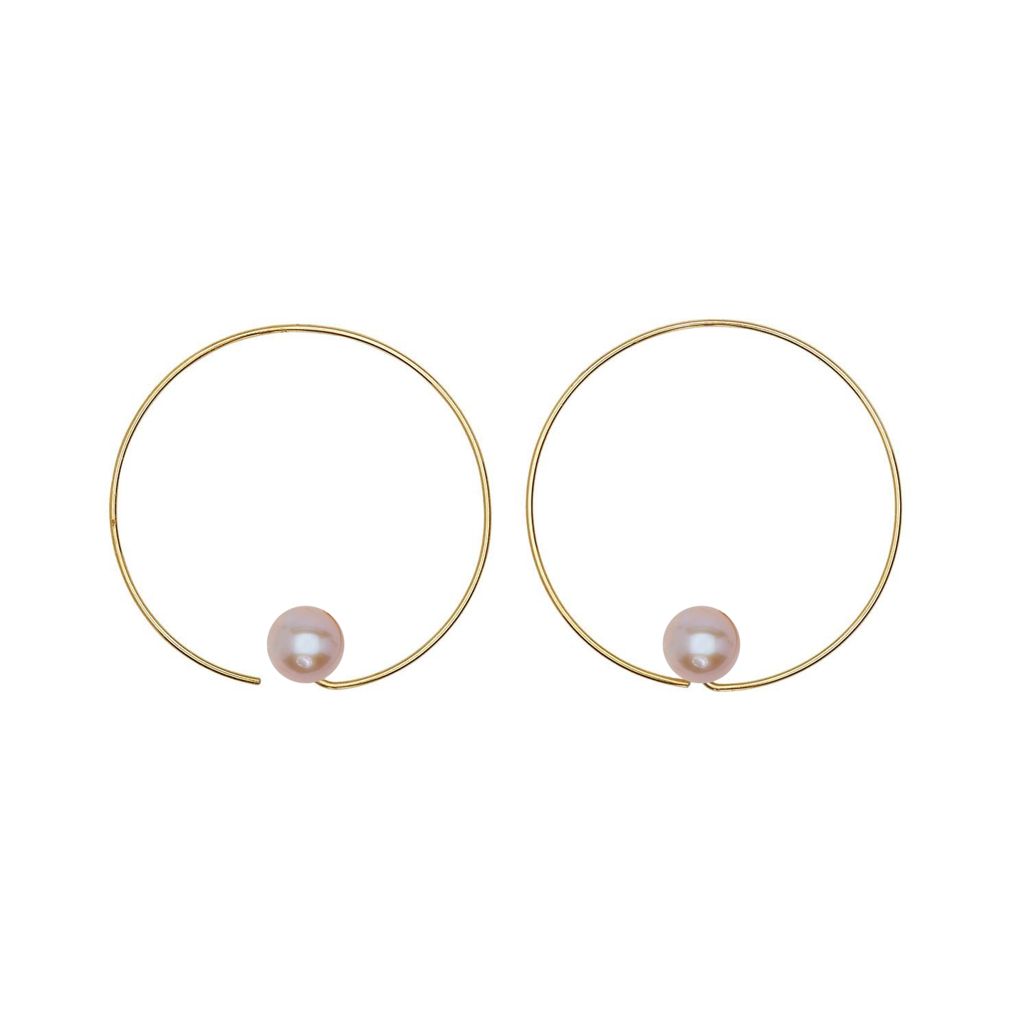 Extra Small Round Hoops with Freshwater Pearls