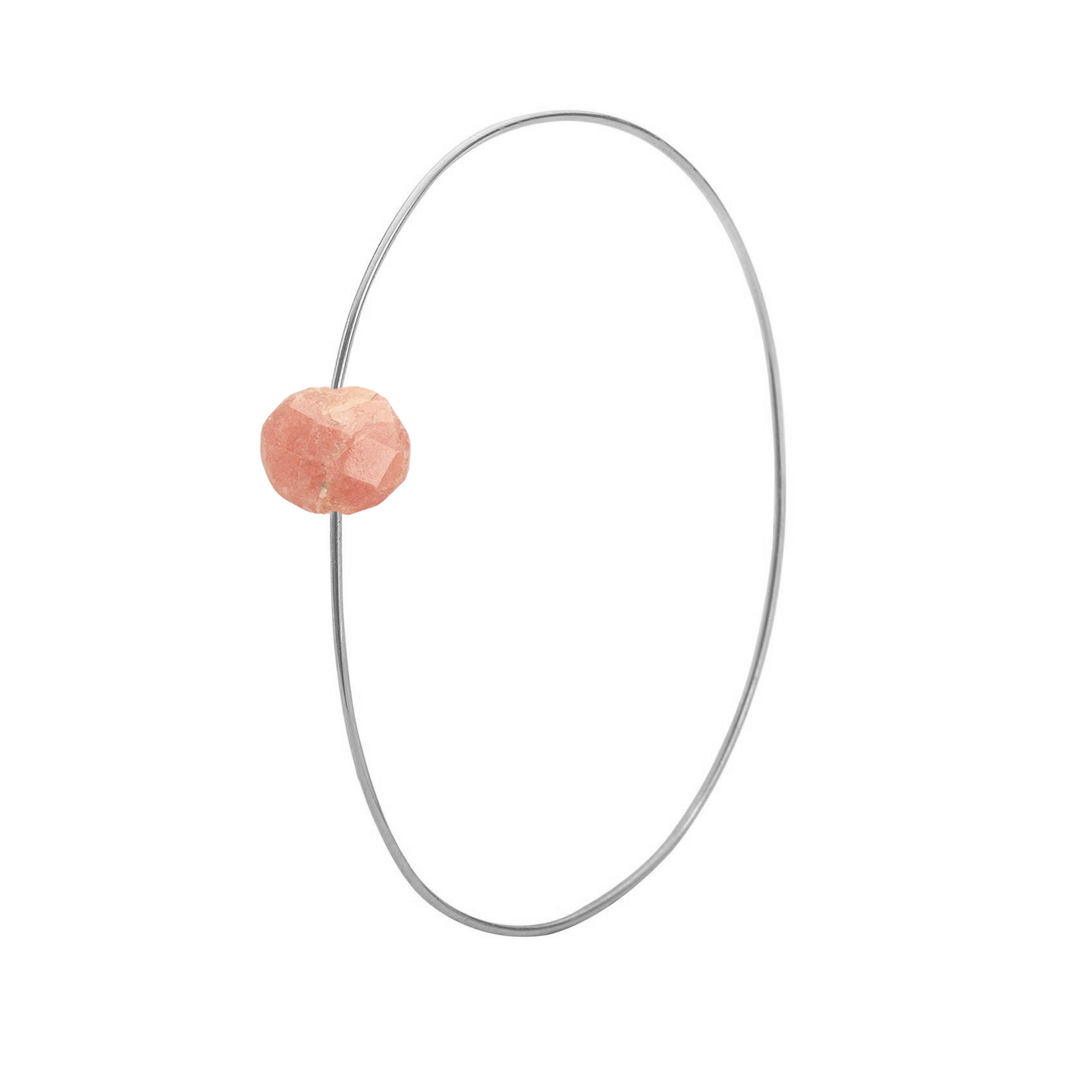 Oval Bangle with hand-cut precious gemstones