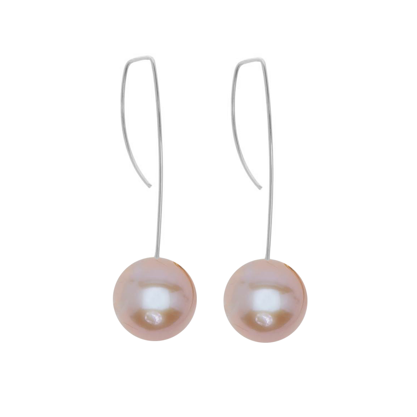 Straight Drop Earrings with White Pearls