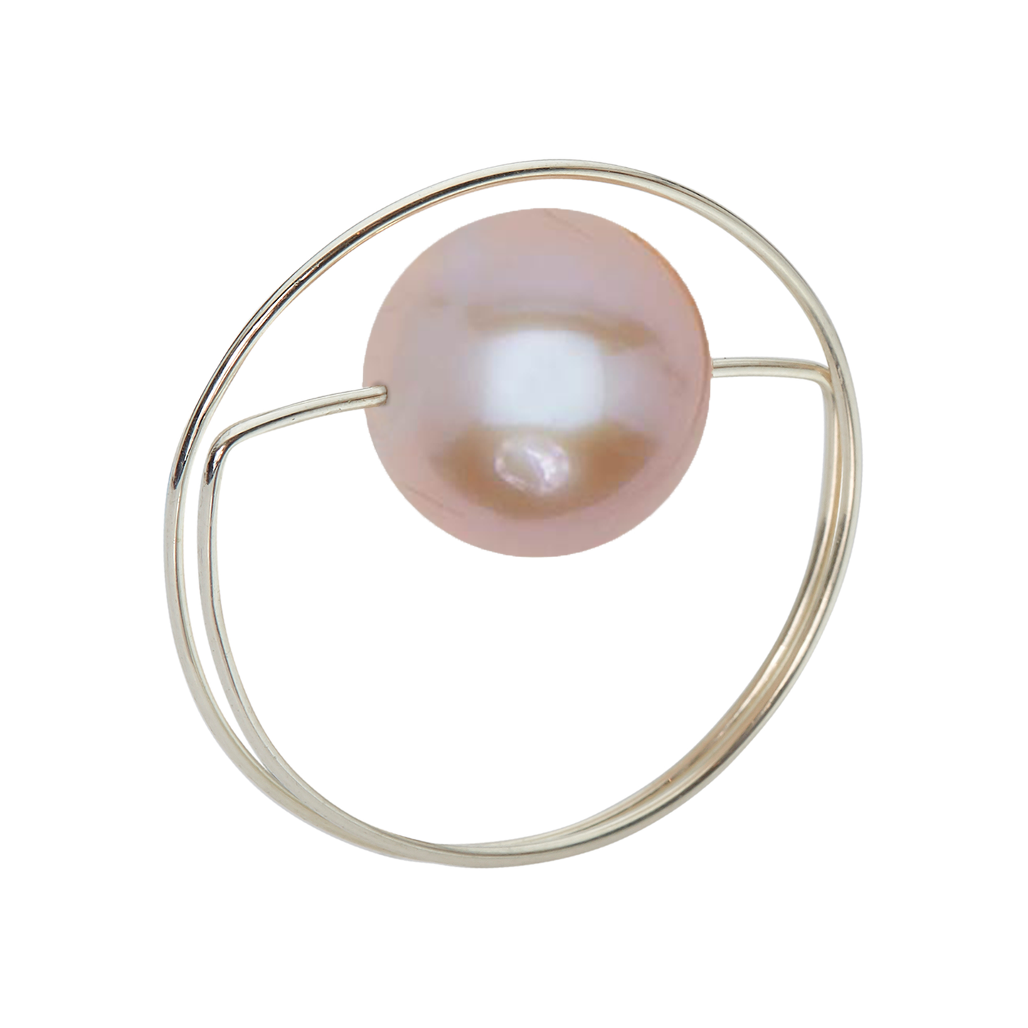 Circle Wrap Ring with Peach Ripley Baroque Pearl or Round Freshwater Pearl options