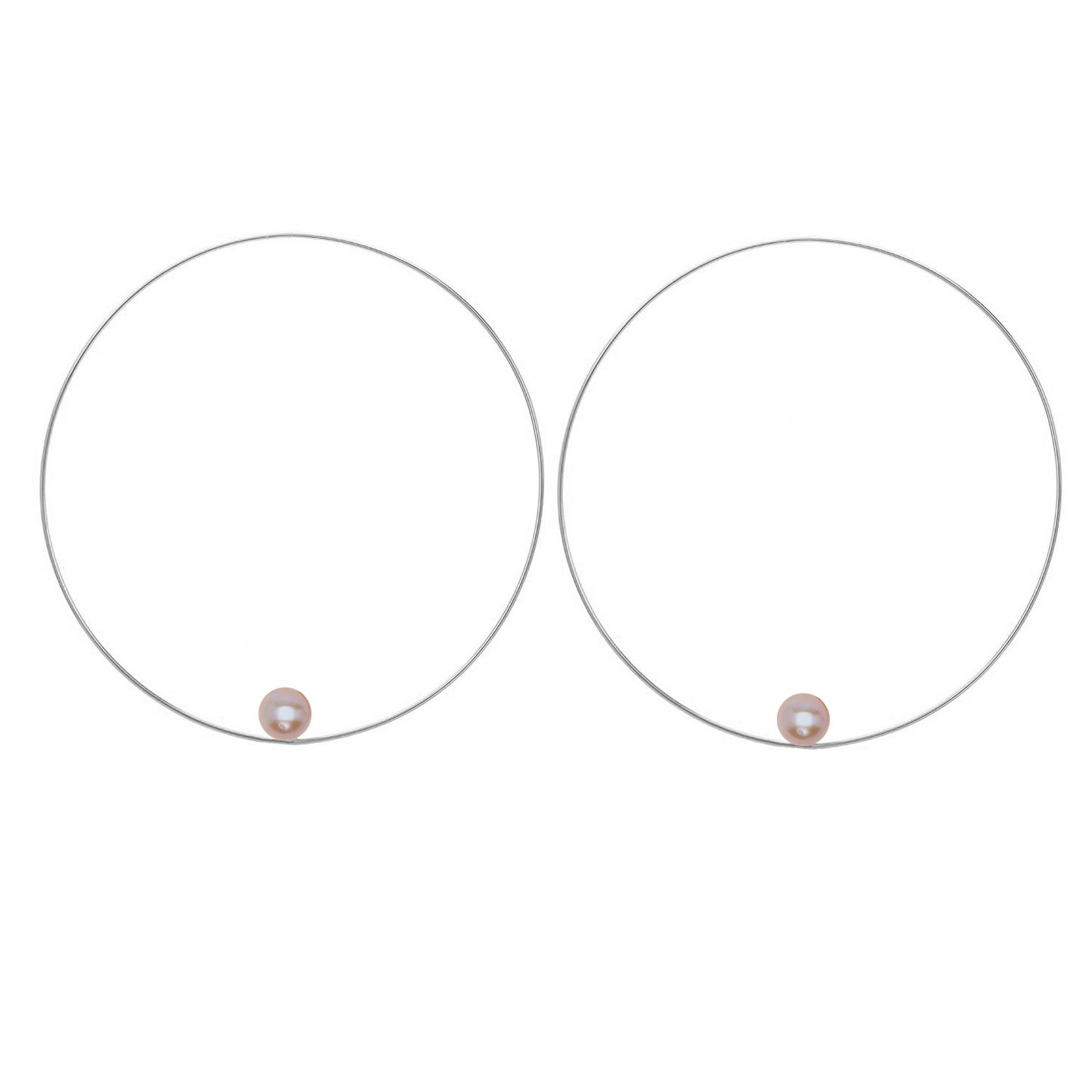 Medium Round Hoops with Round Freshwater Pearls